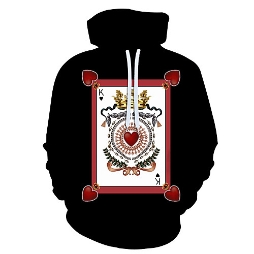 

Men's 3D Print / Casual Hoodie - 3D / Cartoon / Character Black US32 / UK32 / EU40