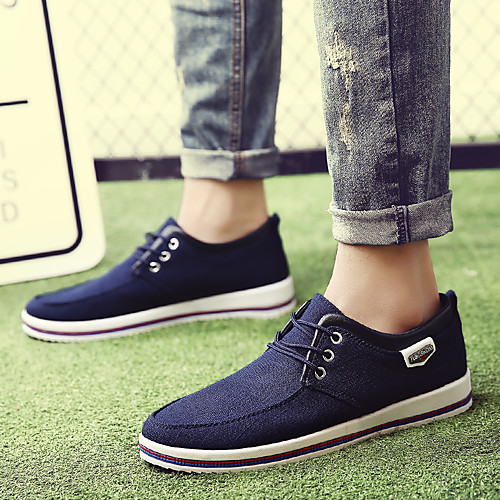 

Men's Canvas Spring & Summer / Fall & Winter Classic / British Sneakers Walking Shoes Breathable Black / Dark Blue / Gray
