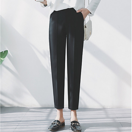 

Women's Basic Chinos Pants - Solid Colored Brown Black Beige XS S M