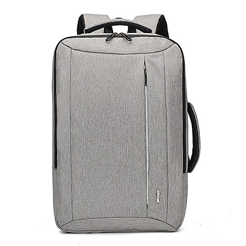 

Large Capacity Oxford Zipper Commuter Backpack Solid Color Outdoor Black / Gray