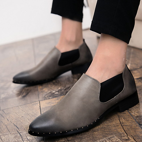 

Men's PU Spring & Summer Classic Oxfords Black / Gray