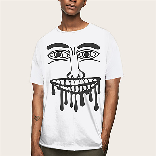 

Men's Graphic Solid Colored T-shirt Daily Round Neck White / Short Sleeve