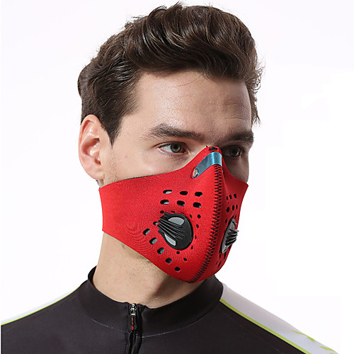 

XINTOWN Sports Mask Pollution Protection Mask Half Face Mask with Filter Neoprene Adjustable Windproof Breathable Ventilation Dust Proof Bike / Cycling Red Grey Orange Spandex Activated Carbon Winter