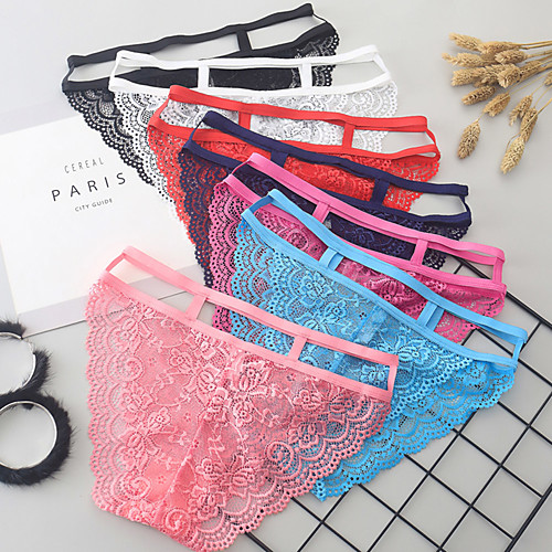 

Women's Basic Brief - Normal Low Waist Fuchsia Red Blue One-Size