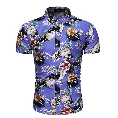 

Men's Daily Work Shirt - Floral Blue