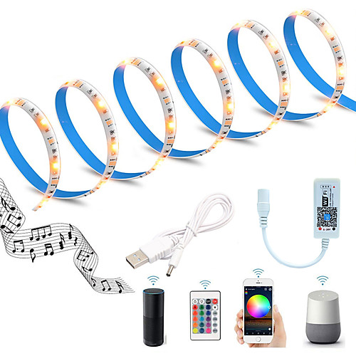 

ZDM WiFi Intelligent Dimming Control TV Led Backlight Flexible Light Strip 2M 60 x 5050 SMD RGB Led Strip Light 5V USB Interface