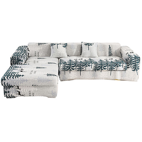 

The Pine Tree Print Dustproof All-powerful Slipcovers Stretch Sofa Cover Super Soft Fabric Couch Cover with One Free Pillow Case