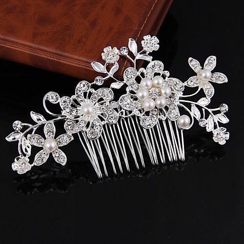 

Women's Hair Combs Hair Jewelry For Wedding Birthday Wedding Alloy Silver Golden 1pc