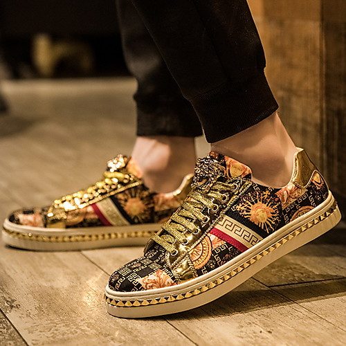 

Men's PU Spring & Summer Classic Sneakers Red / Gold