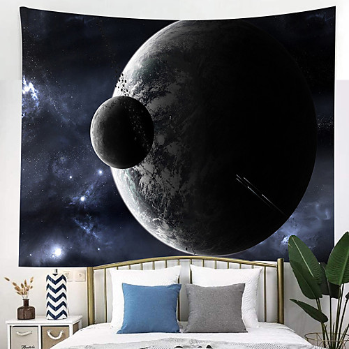 

Outer Space Planet Moon Earth Stars Wall Hanging Wall Tapestry Home Art Decor Wall Decor for Kids Babys Children Bedroom Rooms Ceiling Living Room Nursery School.
