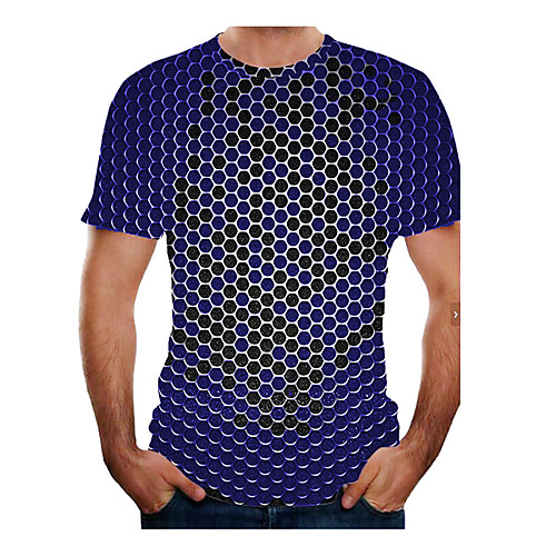

Men's Daily Street chic T-shirt - Geometric / Color Block / 3D Print Rainbow