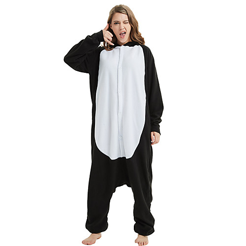 

Adults' Kigurumi Pajamas Wolf Onesie Pajamas Flannelette Black Cosplay For Men and Women Animal Sleepwear Cartoon Festival / Holiday Costumes