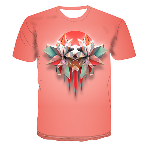 

Men's Club Weekend Street chic / Punk & Gothic T-shirt - Color Block / 3D / Abstract Print Blushing Pink