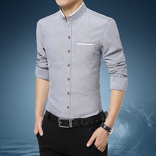

Men's Daily Work Business / Basic Shirt - Plaid White