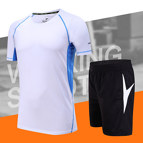 

Men's 2-Piece Activewear Set Workout Outfits Running T-Shirt With Shorts 2pcs Running Exercise & Fitness Basketball Quick Dry Moisture Wicking Sportswear Clothing Suit Short Sleeve Activewear