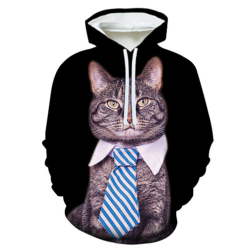 

Men's 3D Print / Casual Hoodie - 3D / Cartoon / Character Black US32 / UK32 / EU40