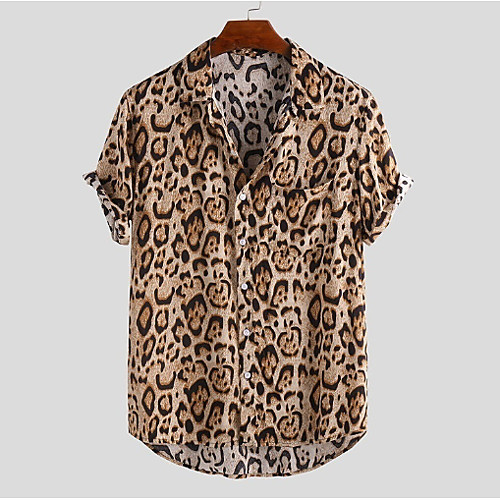 

Men's Sports Shirt - Leopard Royal Blue