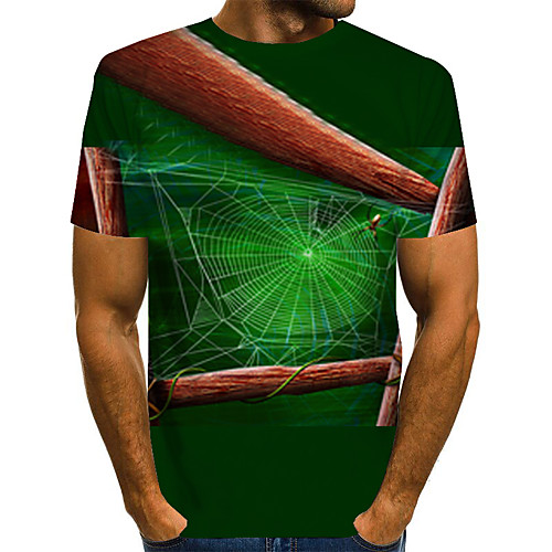 

Men's Daily Weekend Basic / Exaggerated T-shirt - Color Block / Rainbow / Abstract Print Rainbow