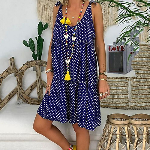 

Women's Purple Red Dress Elegant Shift Polka Dot S M