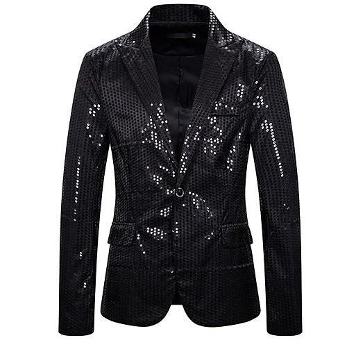 

Men's Blazer Notch Lapel Polyester Red / Royal Blue / Silver