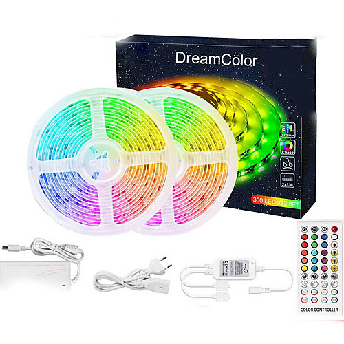 

10m Flexible LED Light Strips 300 LEDs SMD5050 Multi Color Decorative / TV Background 12 V