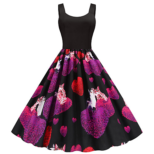 

Women's Black Dress Street chic Daily Going out Sheath Floral Print Print S M