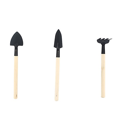 

Three-piece Mini Multi-function Gardening Tool Outdoor Plant Loose Soil Spade Wooden Handle Garden Tool Shovel