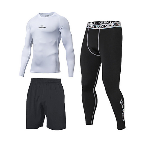 

Men's Solid Colored Set Daily Round Neck White / Black / Gray / Long Sleeve