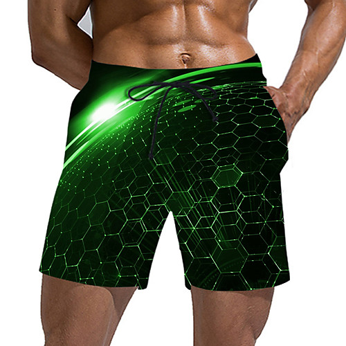 

Men's Sporty / Exaggerated Sweatpants / Shorts Pants - Geometric Pattern / 3D Print Sporty / Print Green US32 / UK32 / EU40 US34 / UK34 / EU42 US36 / UK36 / EU44
