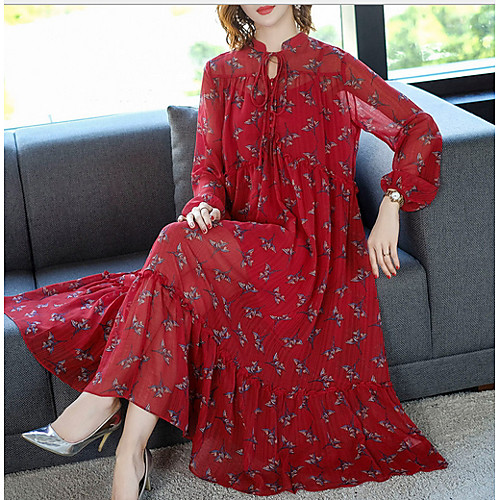 

Women's Wine Dress Sheath Print M L