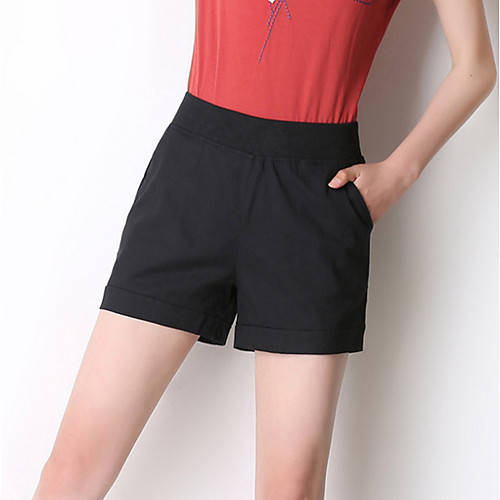 

Women's Basic Shorts Pants - Solid Colored Fuchsia Orange Green S M L