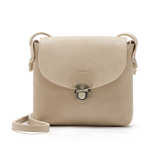 

Women's Buttons PU Crossbody Bag 2020 Solid Color Wine / Almond / Brown