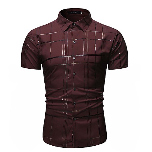 

Men's Daily Shirt - Striped / Geometric / Graphic Red