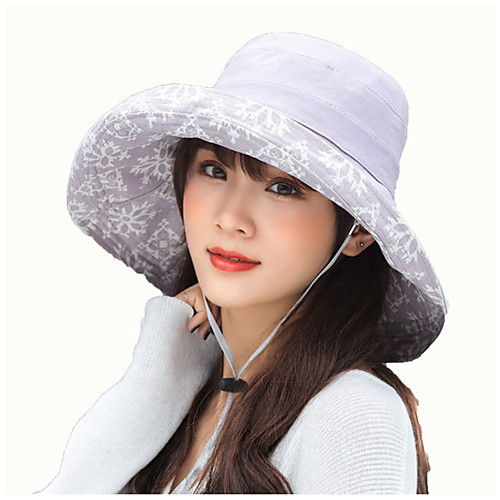 

Fishing Hat Fisherman Hat Hiking Hat Hat Wide Brim 1 PCS Portable Sunscreen UV Resistant Breathable Solid Color Cotton Autumn / Fall Spring Summer for Women's Camping / Hiking Hunting Fishing Purple