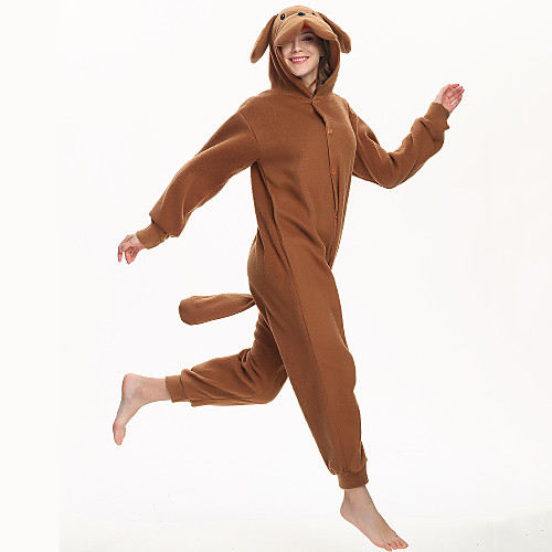 

Adults' Kigurumi Pajamas Dog Onesie Pajamas Flannelette Brown Cosplay For Men and Women Animal Sleepwear Cartoon Festival / Holiday Costumes