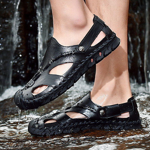 

Men's Cowhide Summer Sandals Non-slipping Brown / Black / Coffee