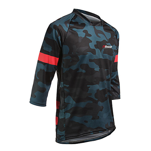 

21Grams Men's Long Sleeve Cycling Jersey Downhill Jersey Dirt Bike Jersey 100% Polyester Yellow Red Camo / Camouflage Bike Jersey Top Mountain Bike MTB Road Bike Cycling UV Resistant Breathable Quick