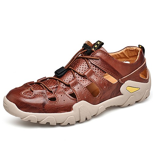 

Men's PU Summer Sandals Non-slipping Light Brown / Brown / Black