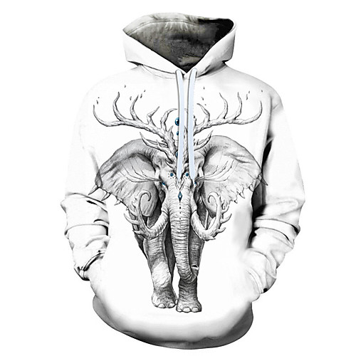 

Men's 3D Print / Casual Hoodie - 3D / Cartoon / Character White US32 / UK32 / EU40