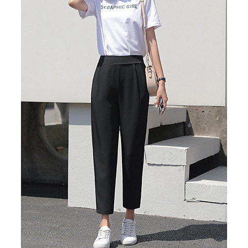 

Women's Basic Harem Pants - Solid Colored Black S M L