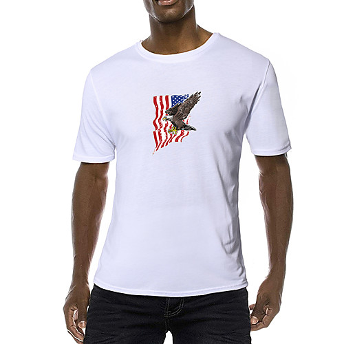 

Men's Daily Sports Business / Basic T-shirt - Rainbow / Animal / National Flag Black & White, Print Yellow