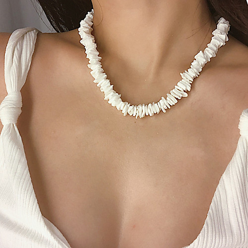 

Women's Choker Necklace Shell Natural Romantic Victorian Shell White 38.5 cm Necklace Jewelry 1pc For Sport Prom Street Beach