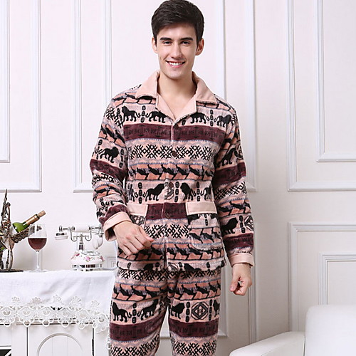 

Men's Suits Nightwear Brown Beige Gray L XL XXL