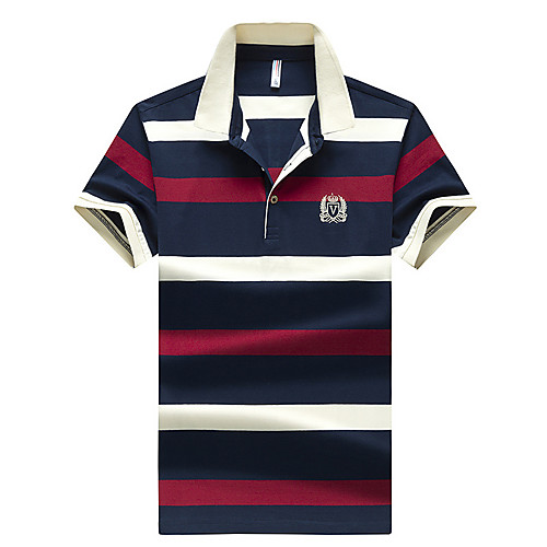 

Men's Daily Basic Polo - Striped Red