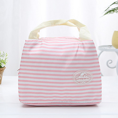 

Oxford Cloth Zipper Lunch Bag Daily Pink