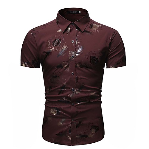 

Men's Holiday Tropical Shirt - Geometric Print Red