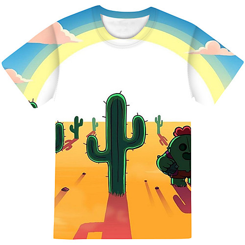 

Men's Daily Going out Street chic / Exaggerated T-shirt - Color Block / 3D / Abstract Brown