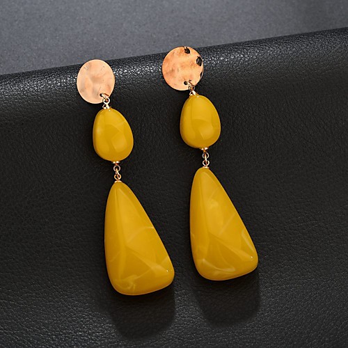 

Women's Hoop Earrings Classic Drop Love Classic Vintage Resin Earrings Jewelry Turquoise / Yellow / Red For Wedding Party 1 Pair