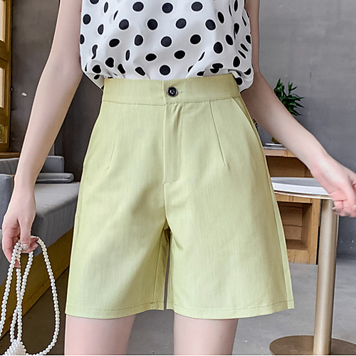 

Women's Basic Shorts Pants - Solid Colored Green Black S M L