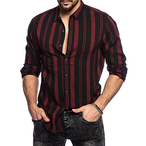 

Men's Daily Basic Shirt - Striped Red